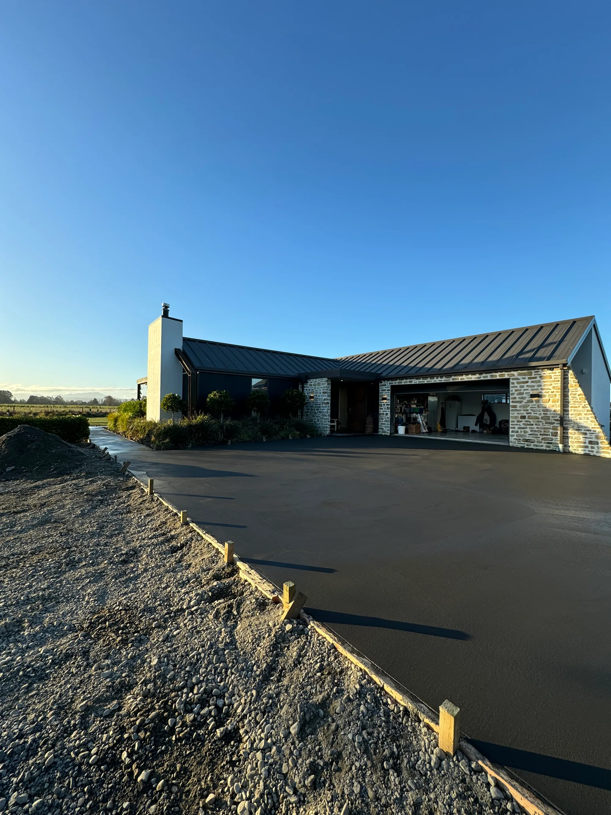 Completed concrete driveway and forecourt at residential property, Canterbury