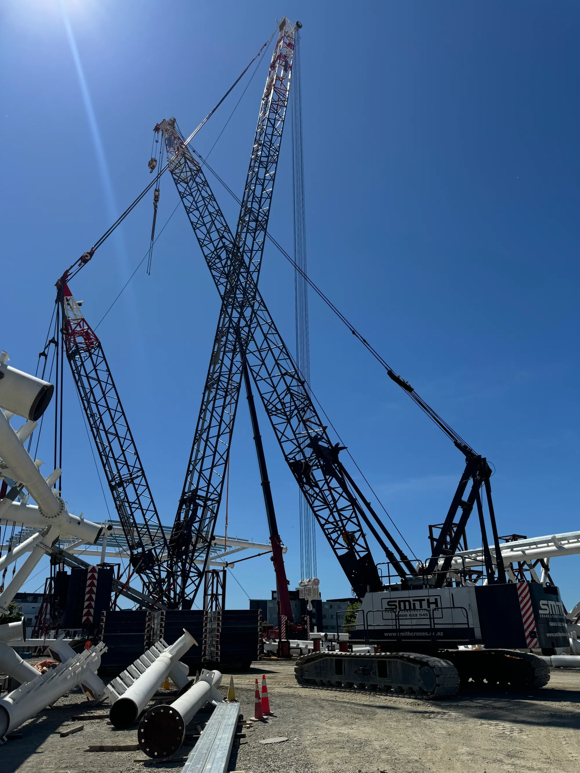 Twin Smith crawler cranes at major Canterbury civil infrastructure contract