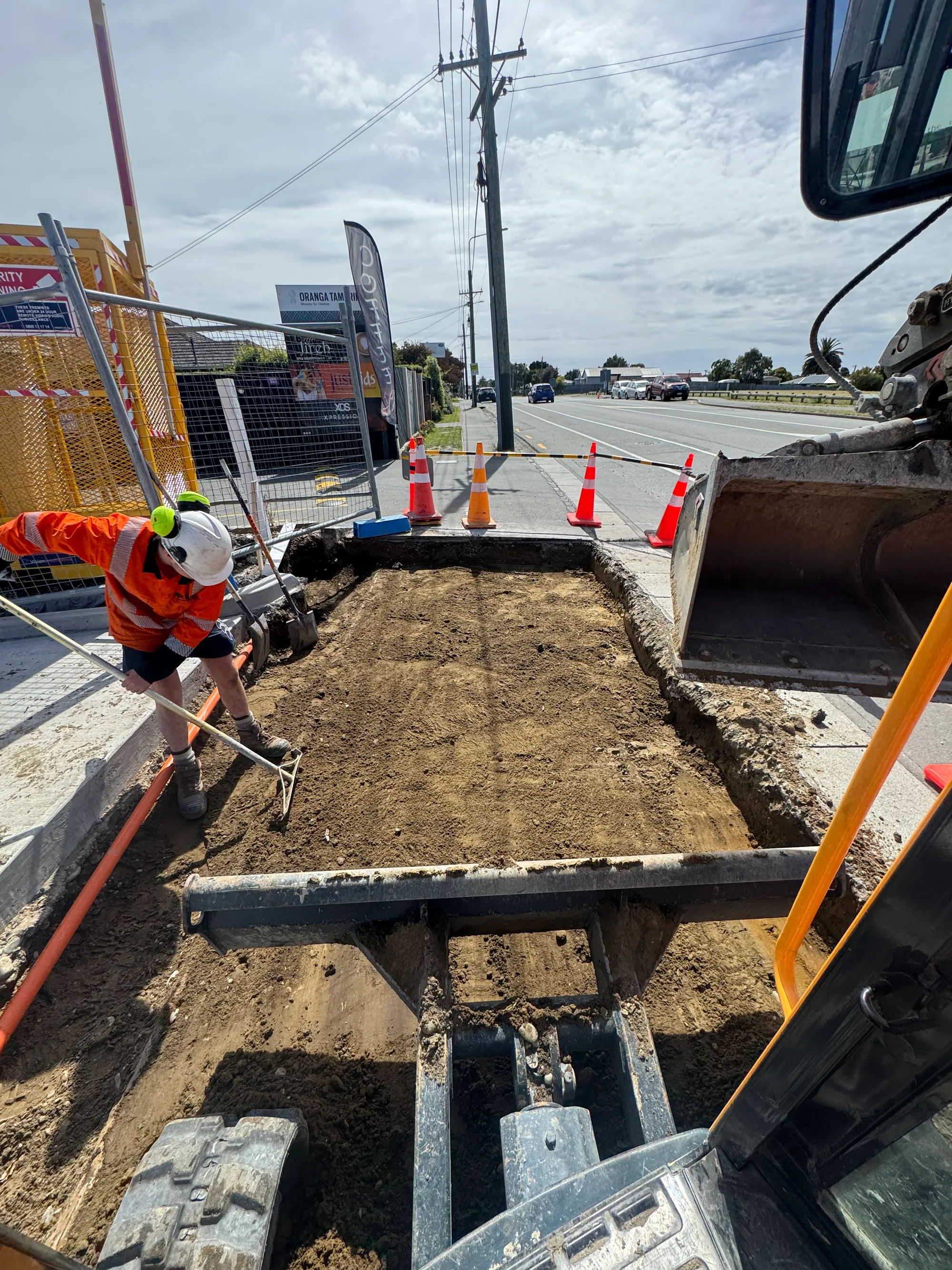 Civil earthworks in progress in Canterbury