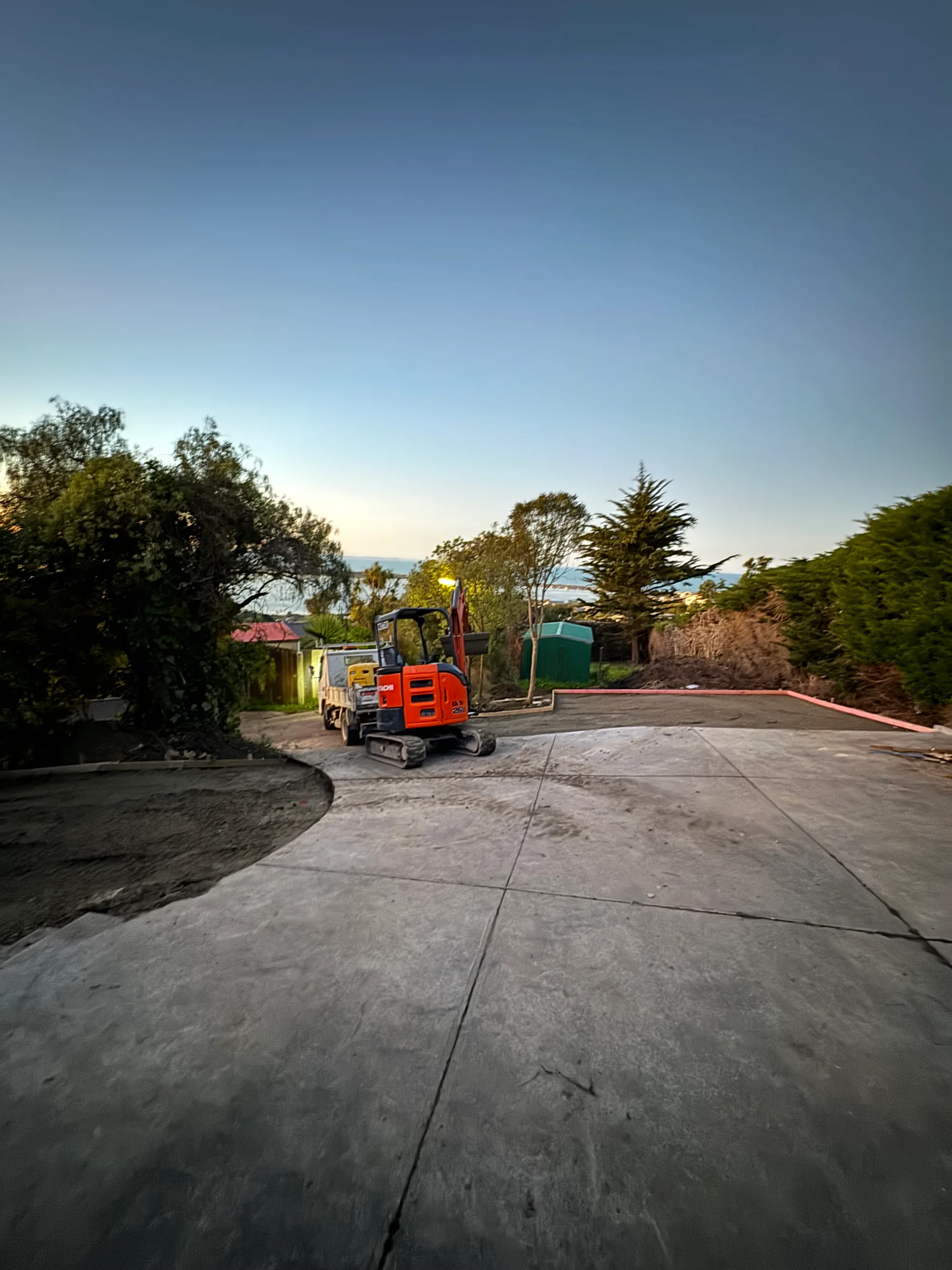Mini excavator on Canterbury residential digger hire job